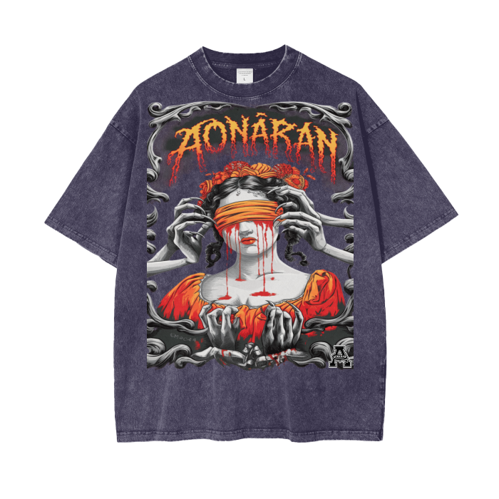 Aonaran Graphic Acid Wash Oversize T-Shirt