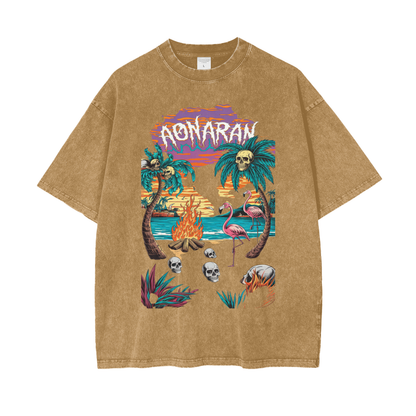Aonaran Graphic Acid Wash Oversize T-Shirt