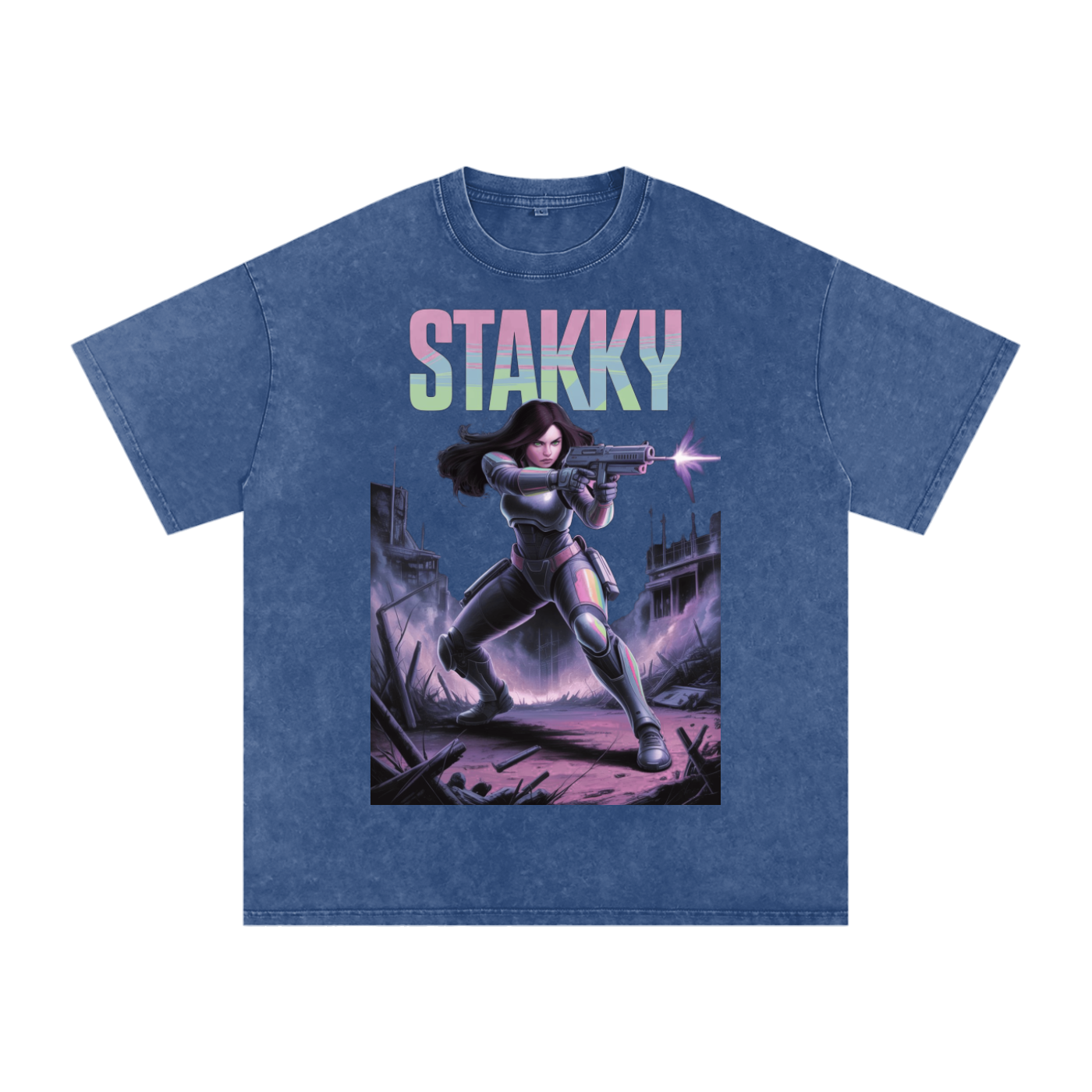 Stakky Season 2 Acid Wash Oversize T-Shirt