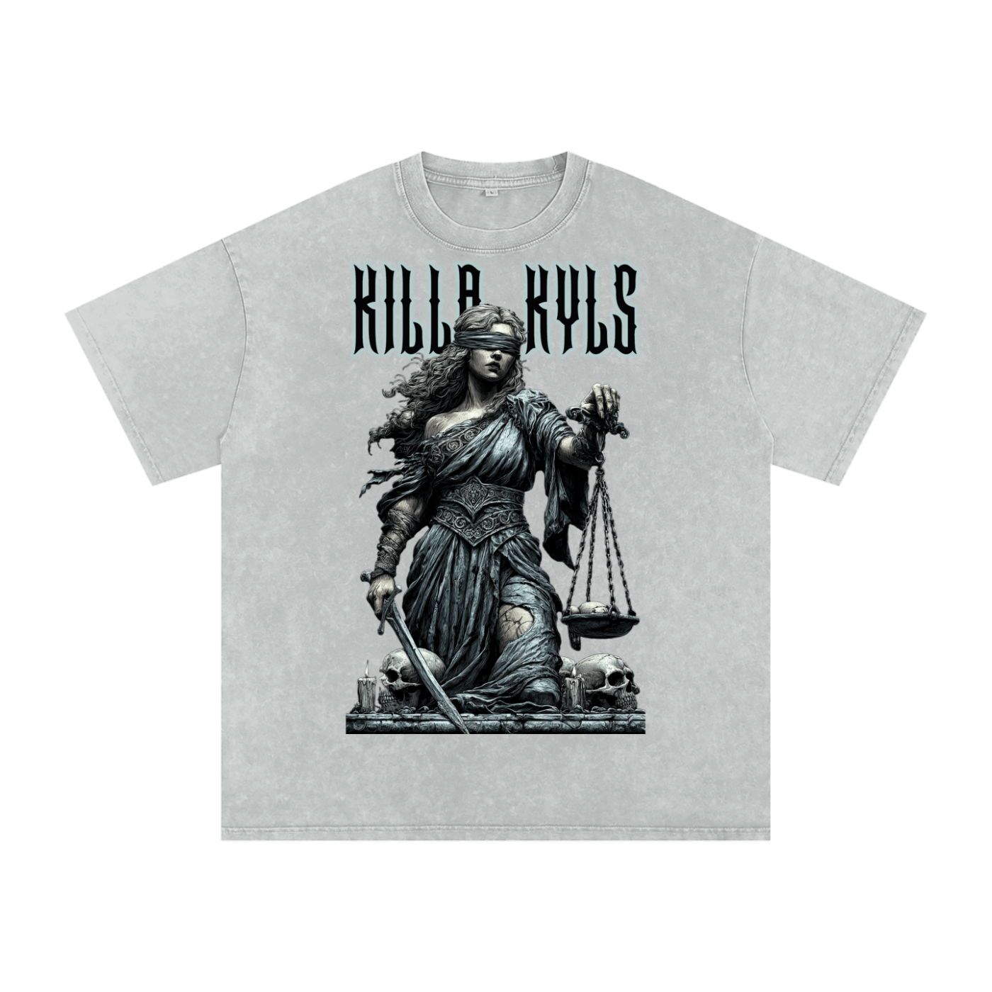killakyls Snow Washed Oversized Cotton T-Shirt