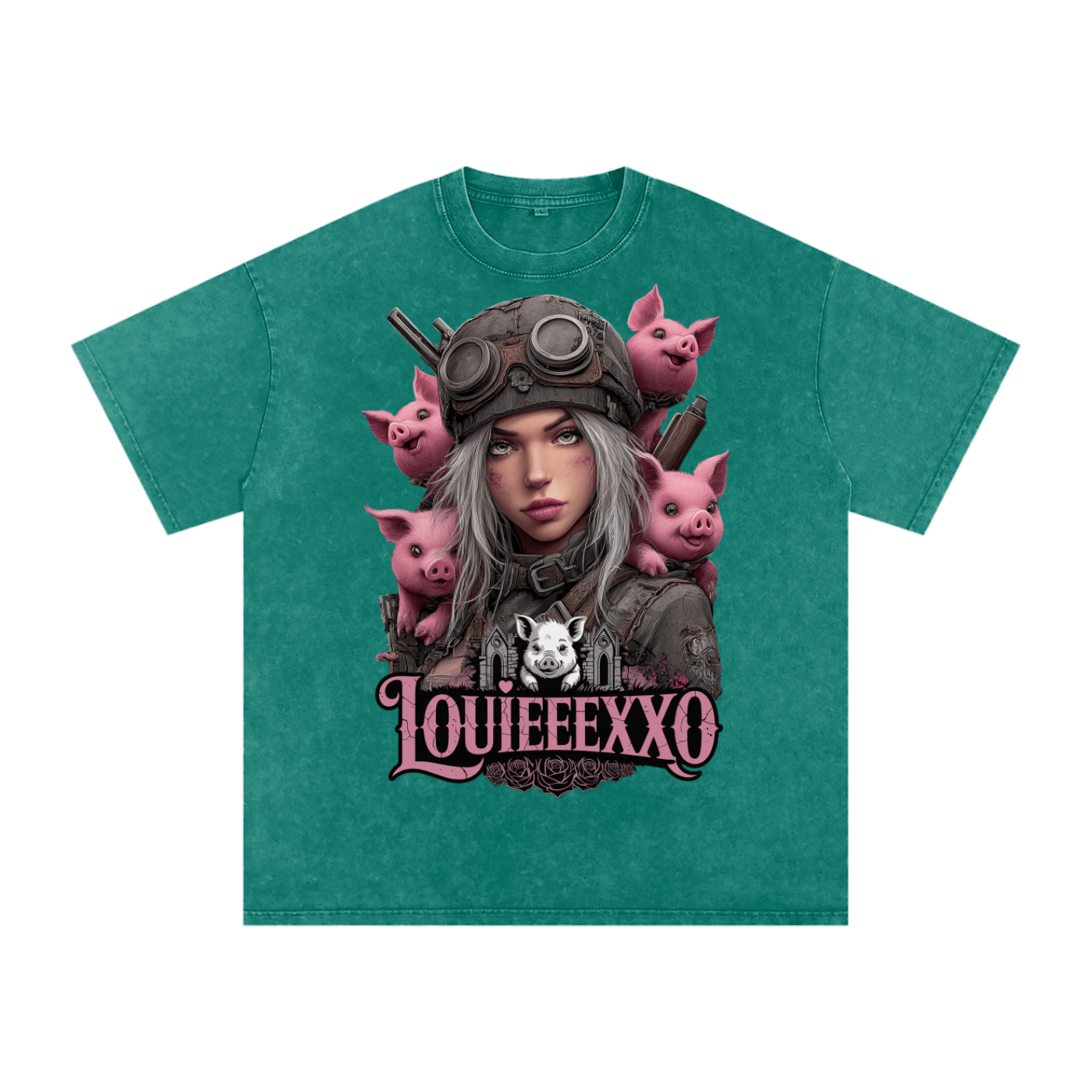 Louieeexxo Snow Washed Oversized Cotton T-Shirt