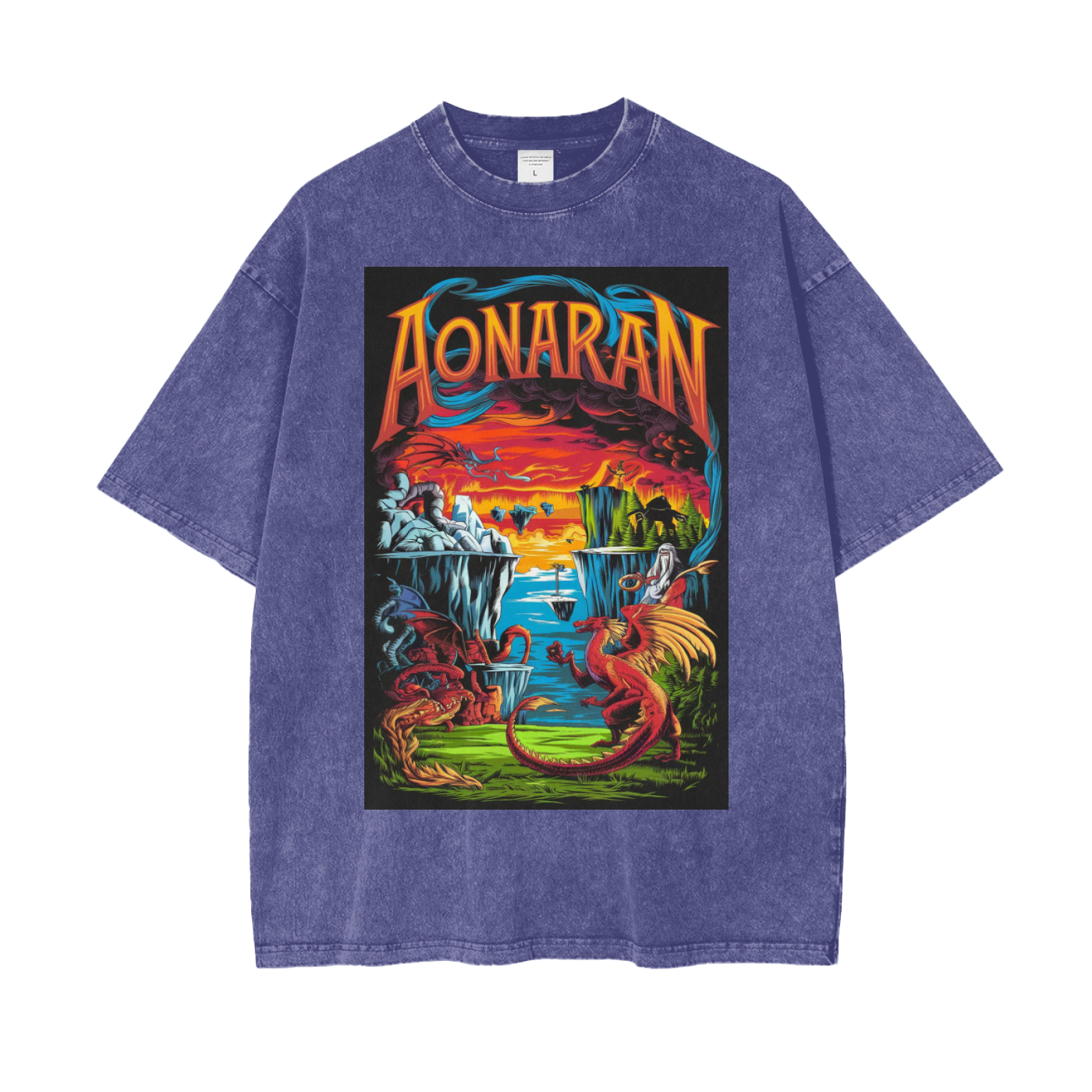 Aonaran Graphic Acid Wash Oversize T-Shirt