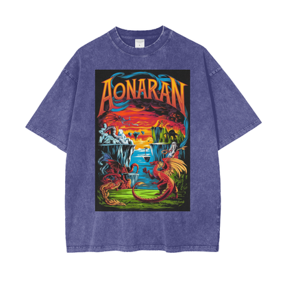 Aonaran Graphic Acid Wash Oversize T-Shirt