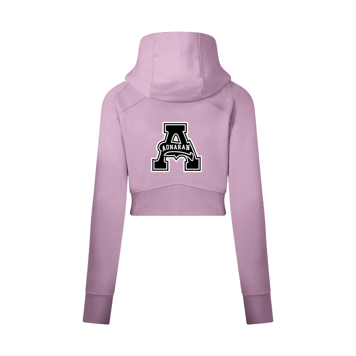 Aonaran Womens Cropped Zip-Through Hoodie
