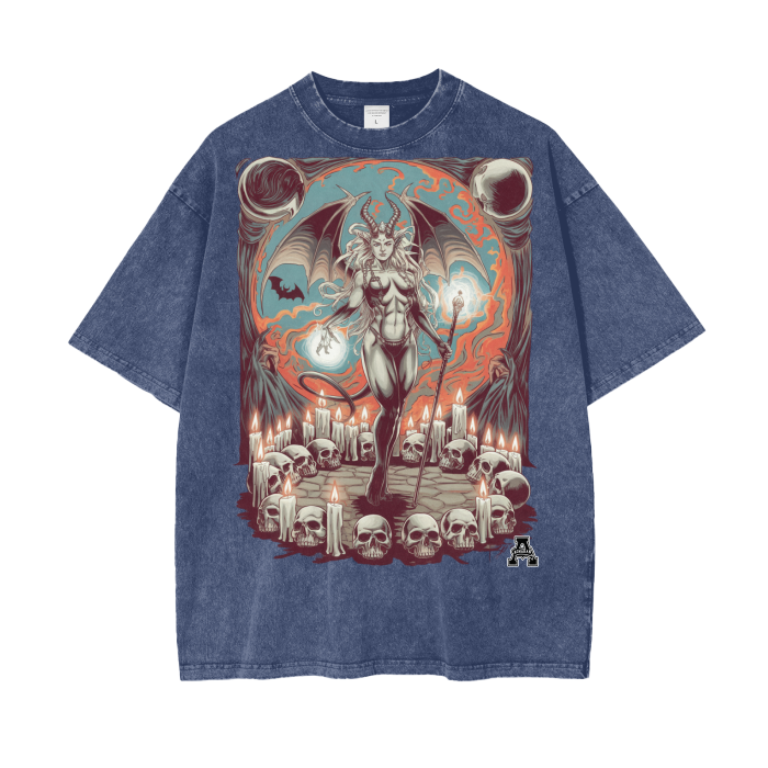 Aonaran Graphic Acid Wash Oversize T-Shirt