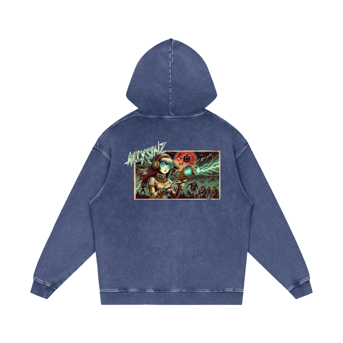 Allysinz Acid Wash Oversize Hoodie