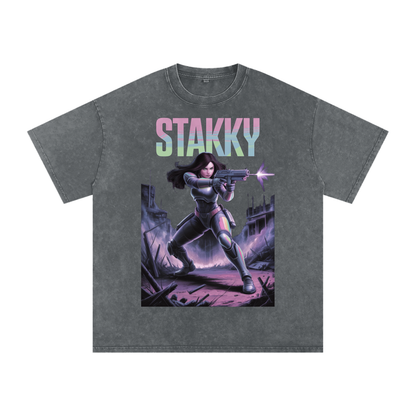 Stakky Season 2 Acid Wash Oversize T-Shirt