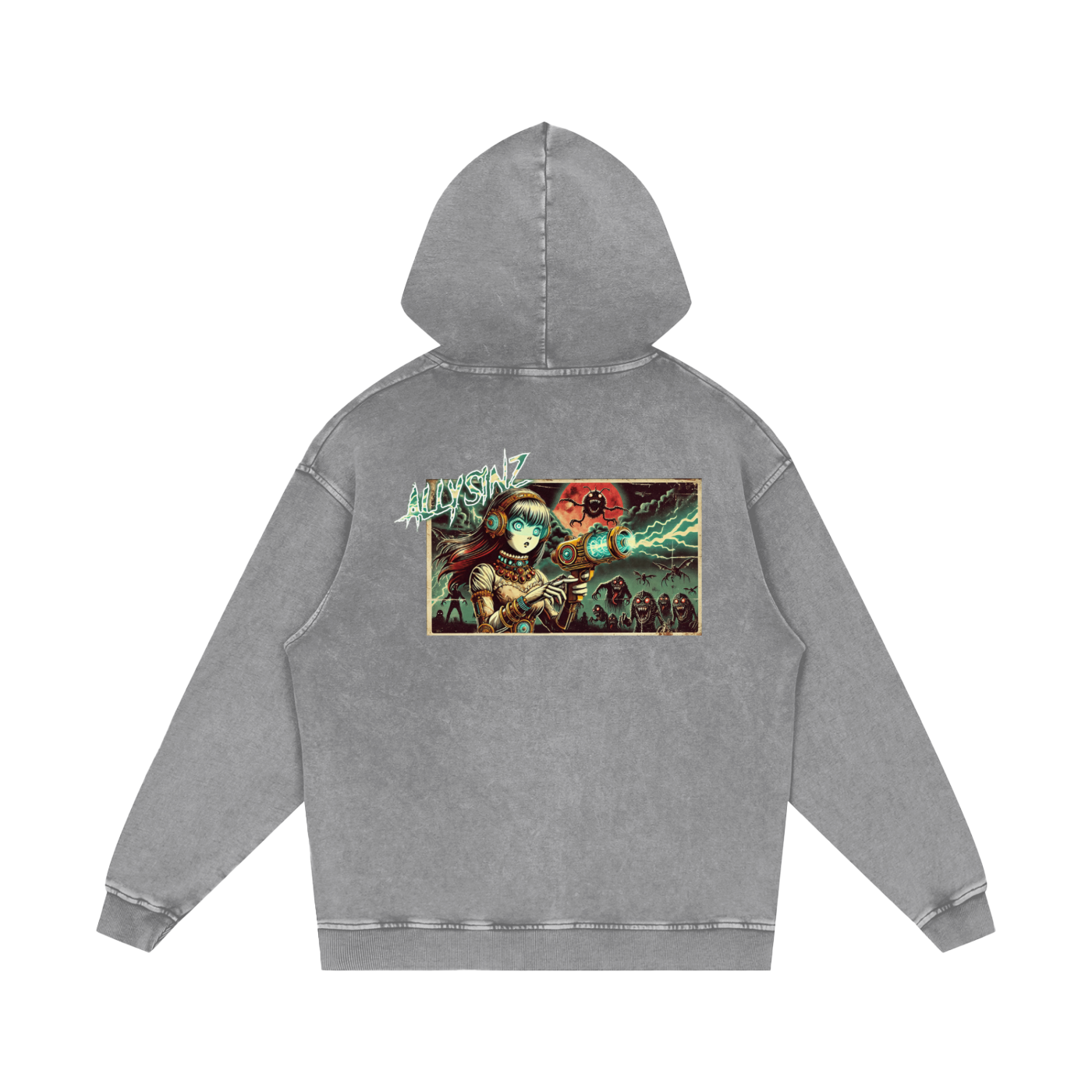 Allysinz Acid Wash Oversize Hoodie