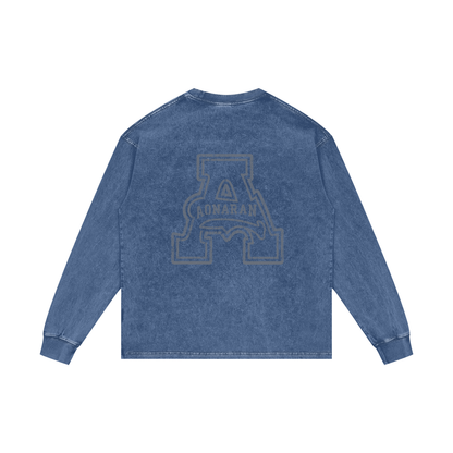 Aonaran Elementals Acid Wash Oversize Long Sleeve T-Shirt