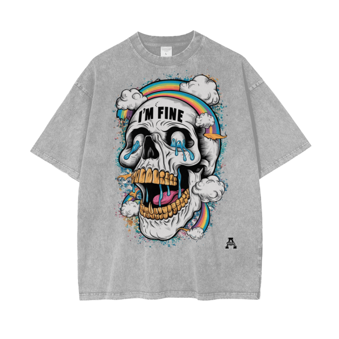 Aonaran Graphic Acid Wash Oversize T-Shirt