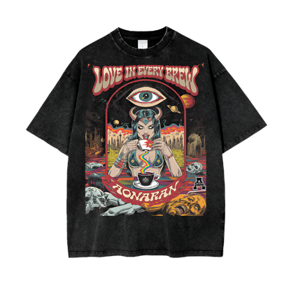 Aonaran Graphic Acid Wash Oversize T-Shirt