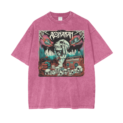 Aonaran Graphic Acid Wash Oversize T-Shirt
