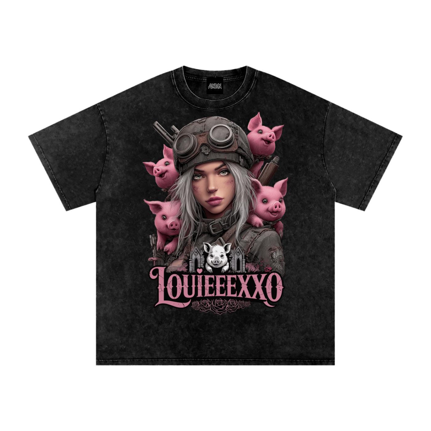 Louieeexxo Snow Washed Oversized Cotton T-Shirt