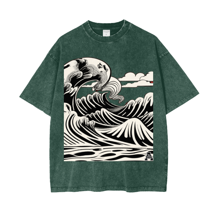 Aonaran Graphic Acid Wash Oversize T-Shirt