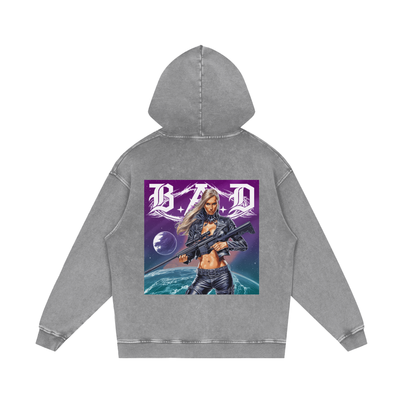 B.A.D. Acid Wash Oversize Hoodie