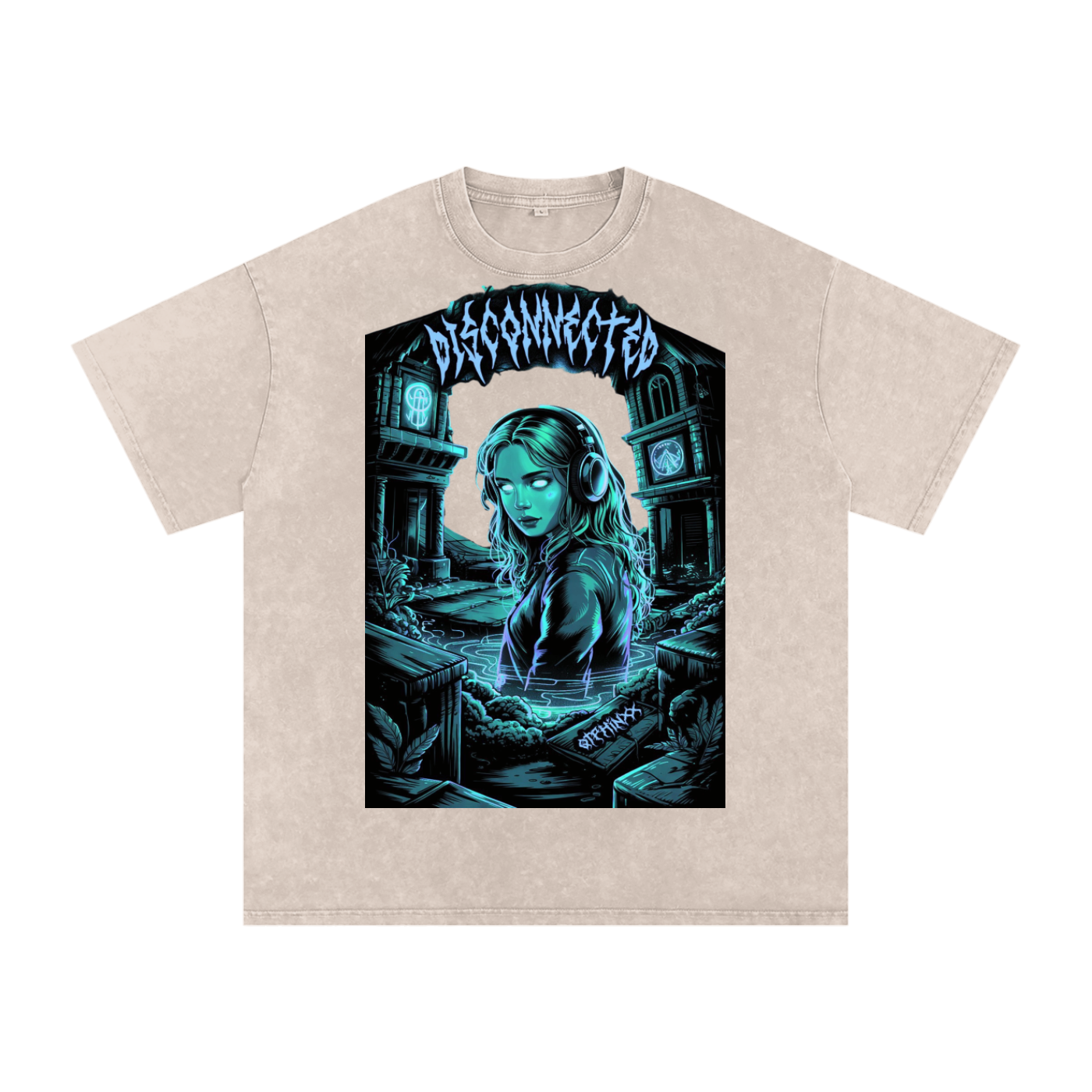 Disconnected Acid Wash Oversize T-Shirt