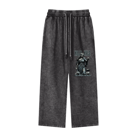 killakyls Snow Washed Straight Leg Pants