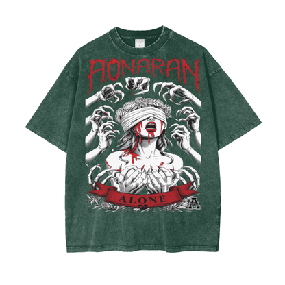 Aonaran Graphic Acid Wash Oversize T-Shirt