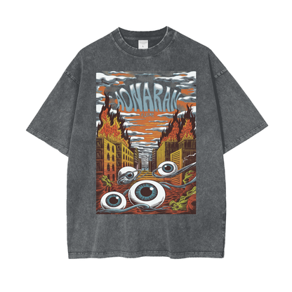 Aonaran Graphic Acid Wash Oversize T-Shirt
