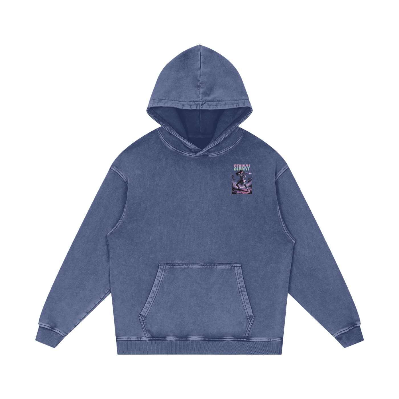 Stakky Season 2 Acid Wash Oversize Hoodie