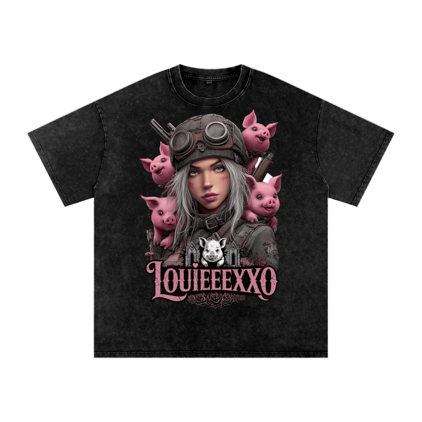 Louieeexxo Snow Washed Oversized Cotton T-Shirt