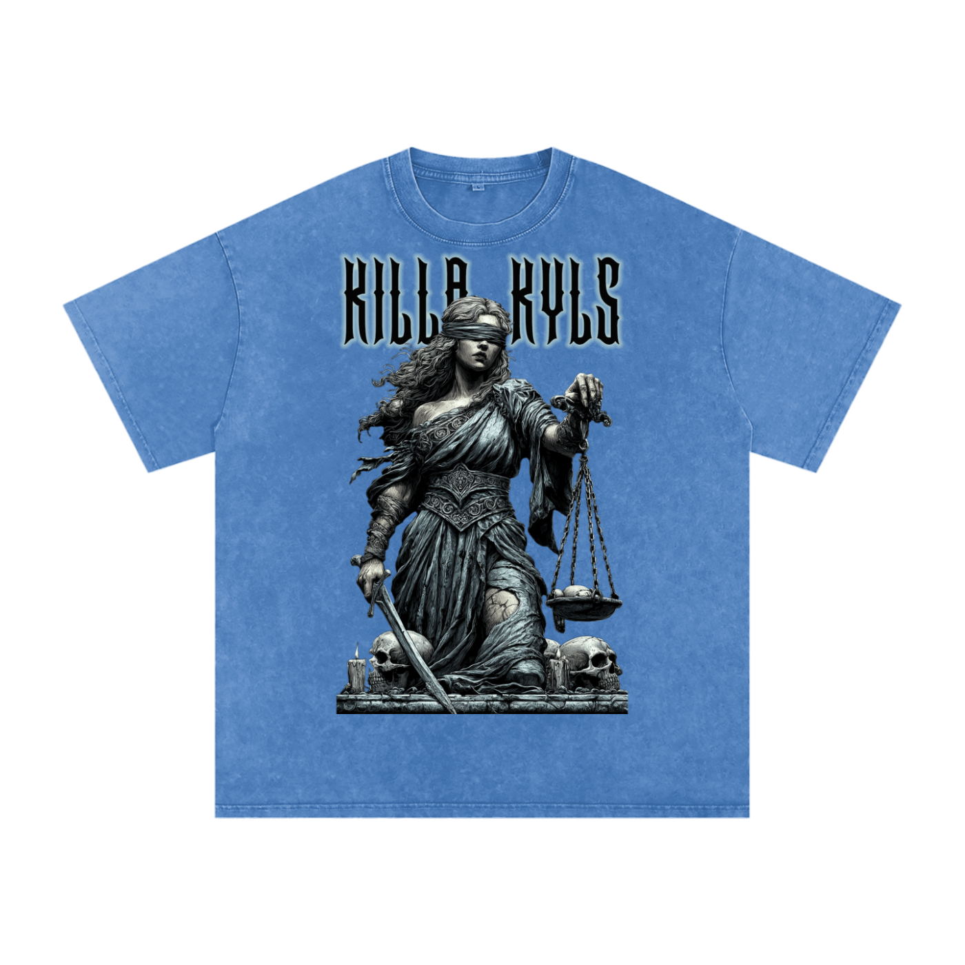 killakyls Snow Washed Oversized Cotton T-Shirt