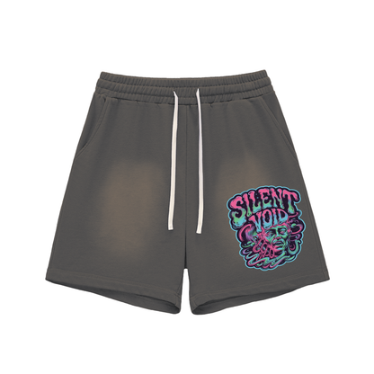 Aonaran 1 OFF Sun Fade Raw Edge Cotton Shorts