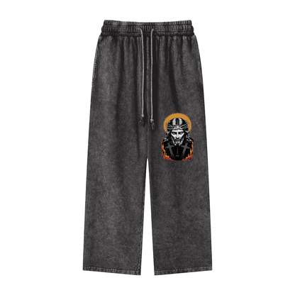 Jesus is King Acid Wash Straight Leg Pants