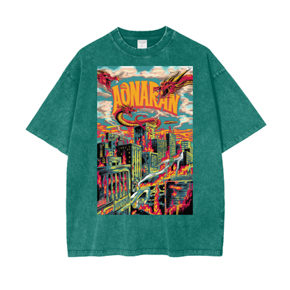 Aonaran Graphic Acid Wash Oversize T-Shirt