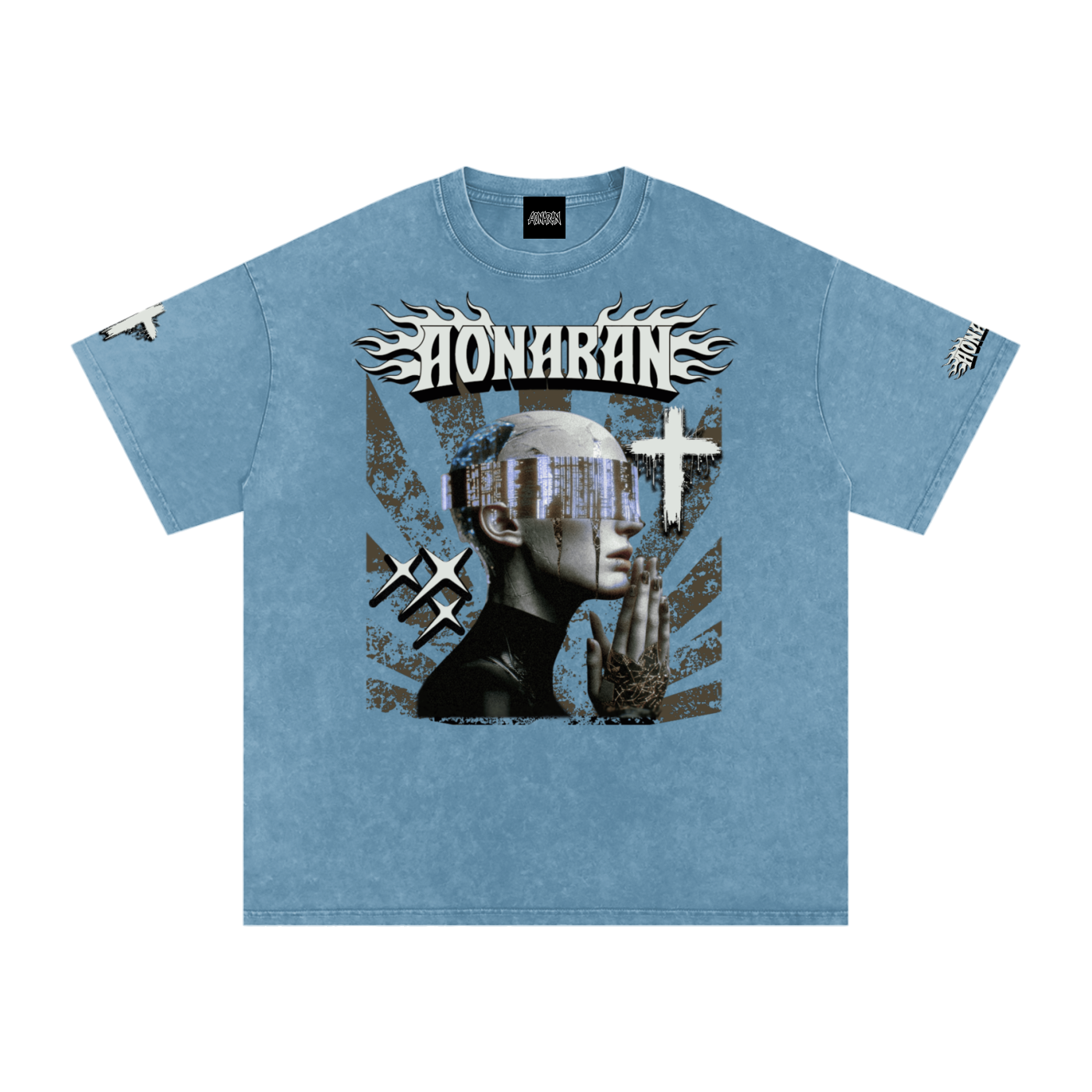 Smiling Tyrant Snow Washed Oversized Cotton T-Shirt