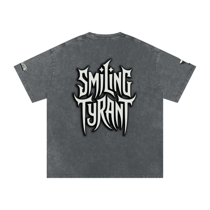 Smiling Tyrant Snow Washed Oversized Cotton T-Shirt