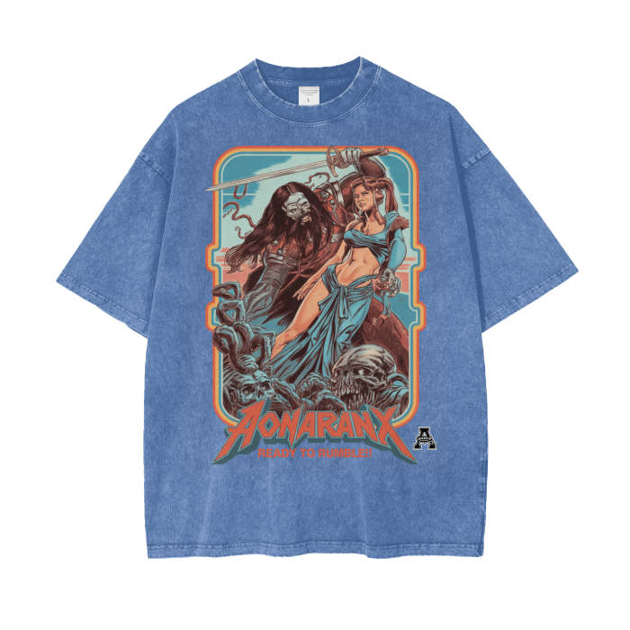 Aonaran Graphic Acid Wash Oversize T-Shirt