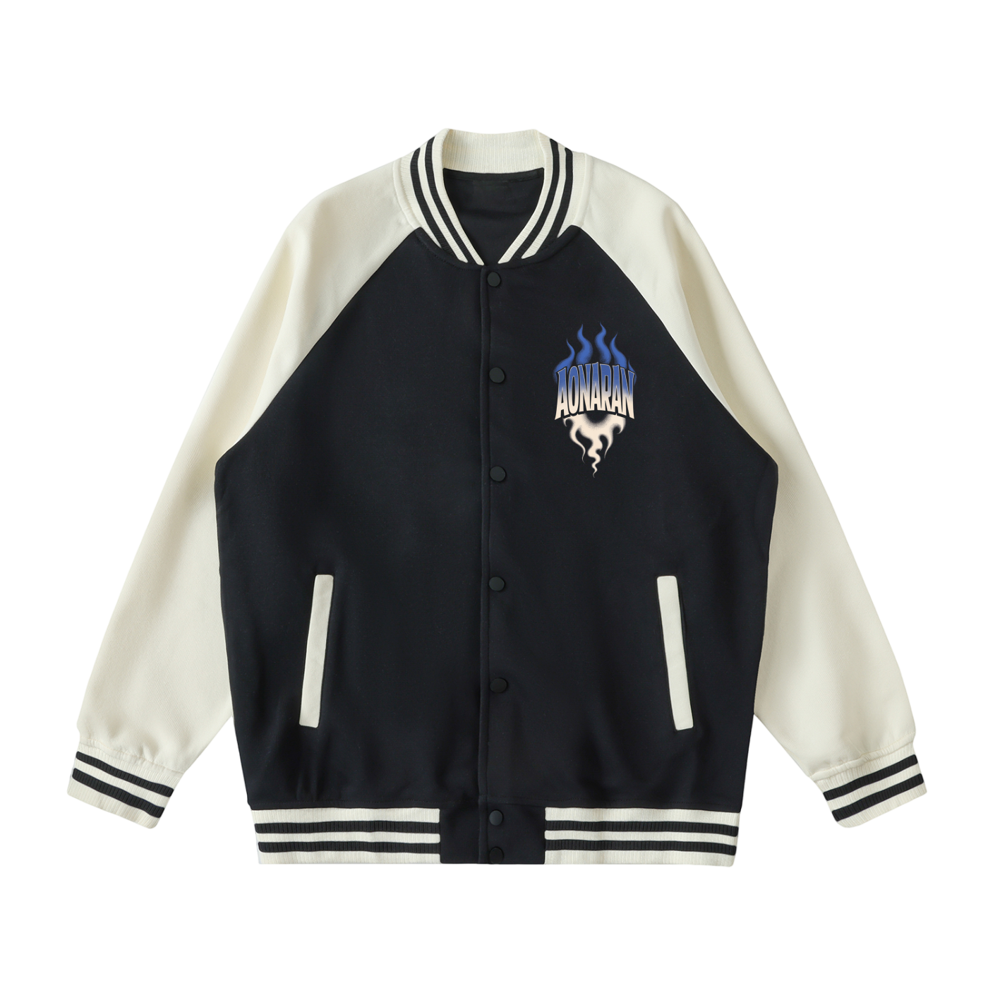 Aonaran Varsity Two Tone Raglan Sleeve Varsity Jacket