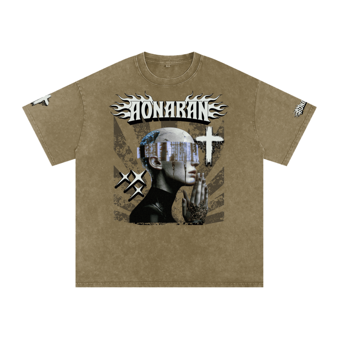 Smiling Tyrant Snow Washed Oversized Cotton T-Shirt