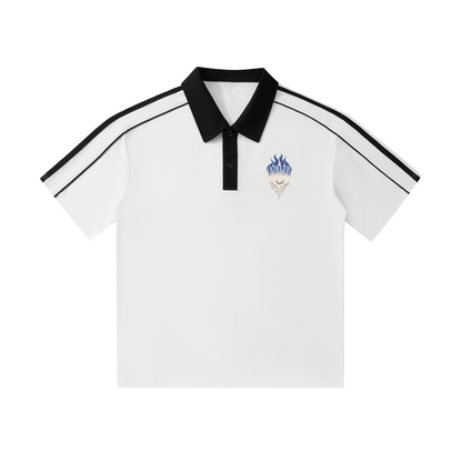 Aonaran Varsity Contrast Collar Short-Sleeve Polo Shirt