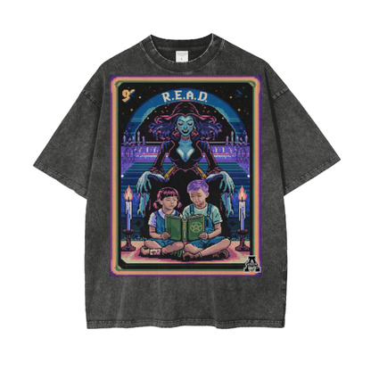 Aonaran Graphic Acid Wash Oversize T-Shirt