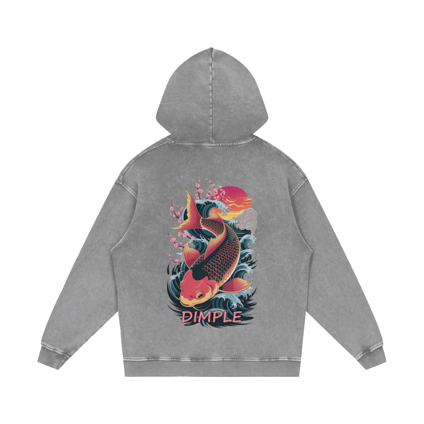 Dimple Acid Wash Oversize Hoodie