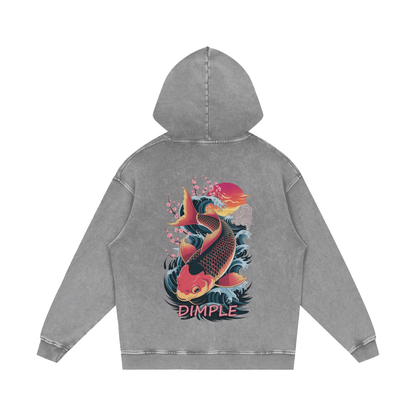 Dimple Acid Wash Oversize Hoodie