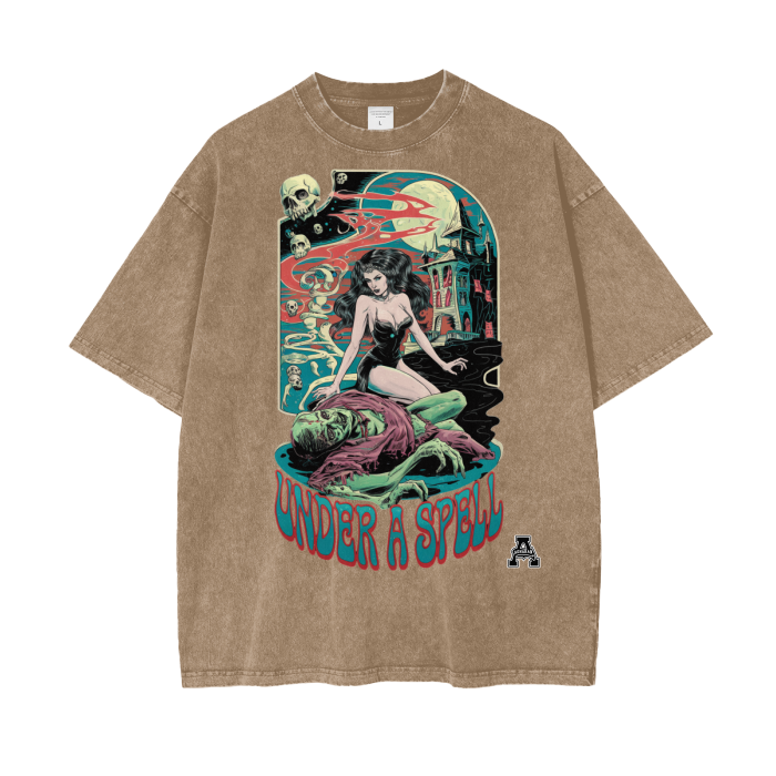 Aonaran Graphic Acid Wash Oversize T-Shirt