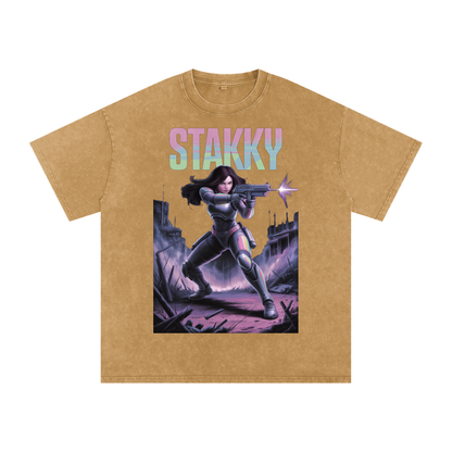 Stakky Season 2 Acid Wash Oversize T-Shirt