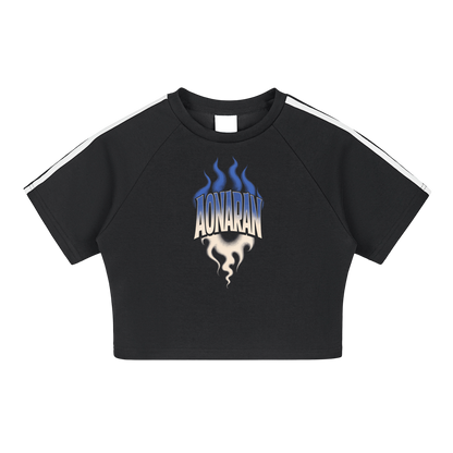 Aonaran Varsity Taped Cooling Performance Crop Top