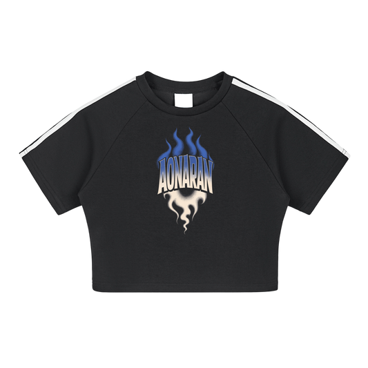 Aonaran Varsity Taped Cooling Performance Crop Top