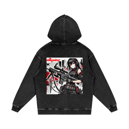 Allysinz Acid Wash Oversize Hoodie