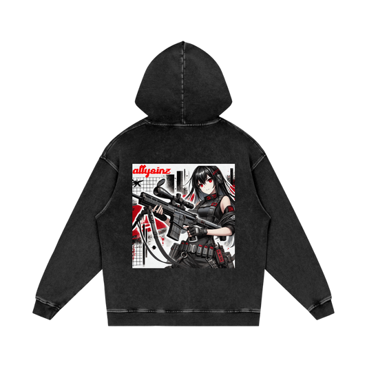 Allysinz Acid Wash Oversize Hoodie
