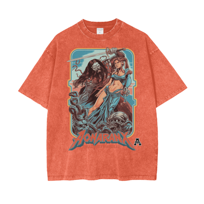 Aonaran Graphic Acid Wash Oversize T-Shirt
