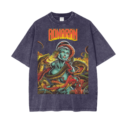 Aonaran Graphic Acid Wash Oversize T-Shirt