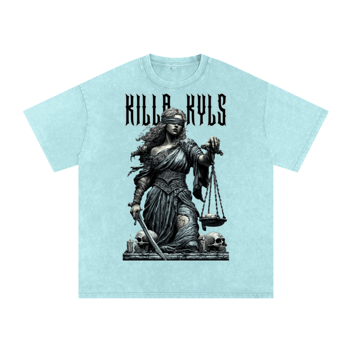 killakyls Snow Washed Oversized Cotton T-Shirt