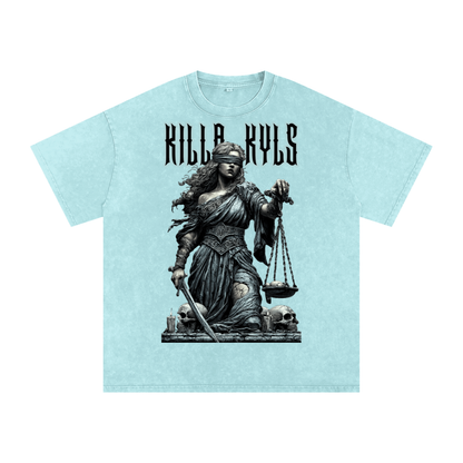 killakyls Snow Washed Oversized Cotton T-Shirt