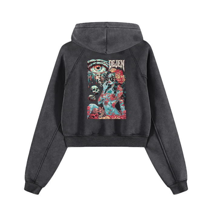 DeJen by DeJenQueen Cropped Zip-Through Hoodie