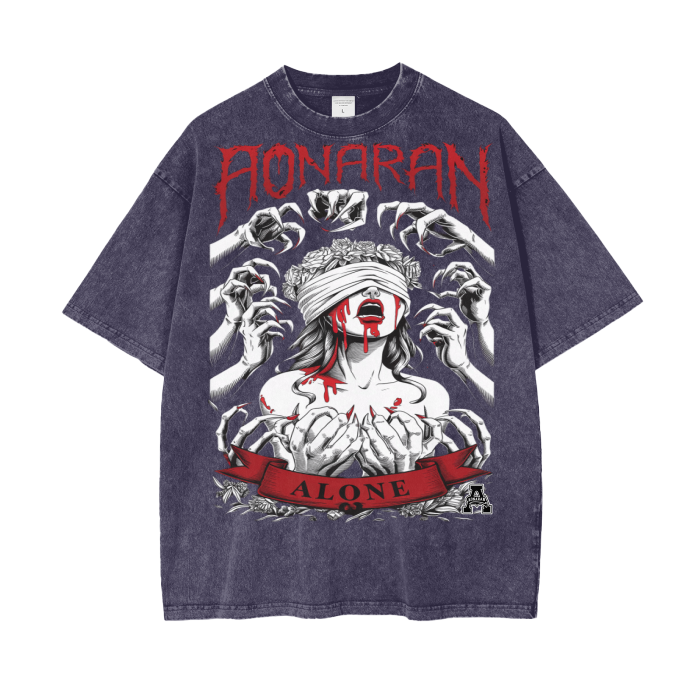 Aonaran Graphic Acid Wash Oversize T-Shirt